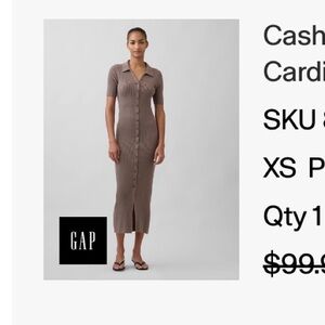 GAP Toasted Almond Brown Midi Dress